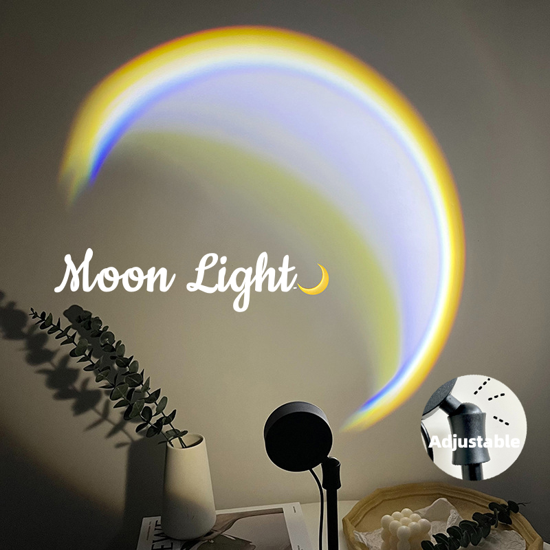 INS USB Moon Lamp LED Rainbow Neon Night Sunset Light Projector – Emperia