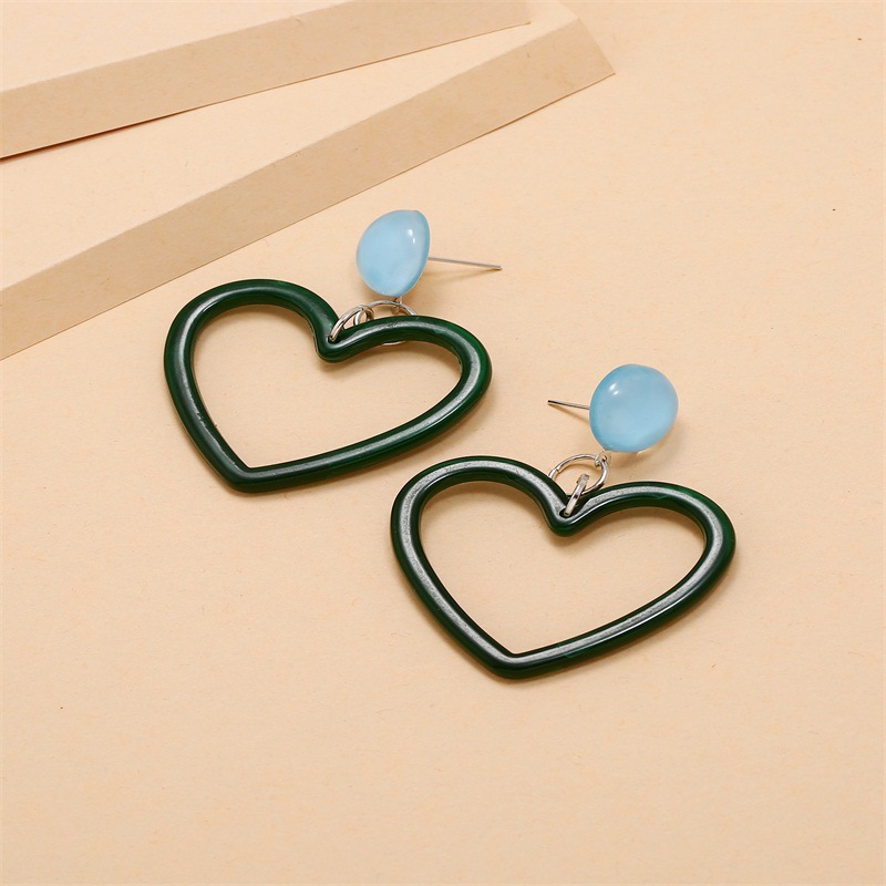 269fcd67 ea95 47c1 8725 9e9044a65dee Fashion Simple Retro Net Red Heart-Shaped Earrings