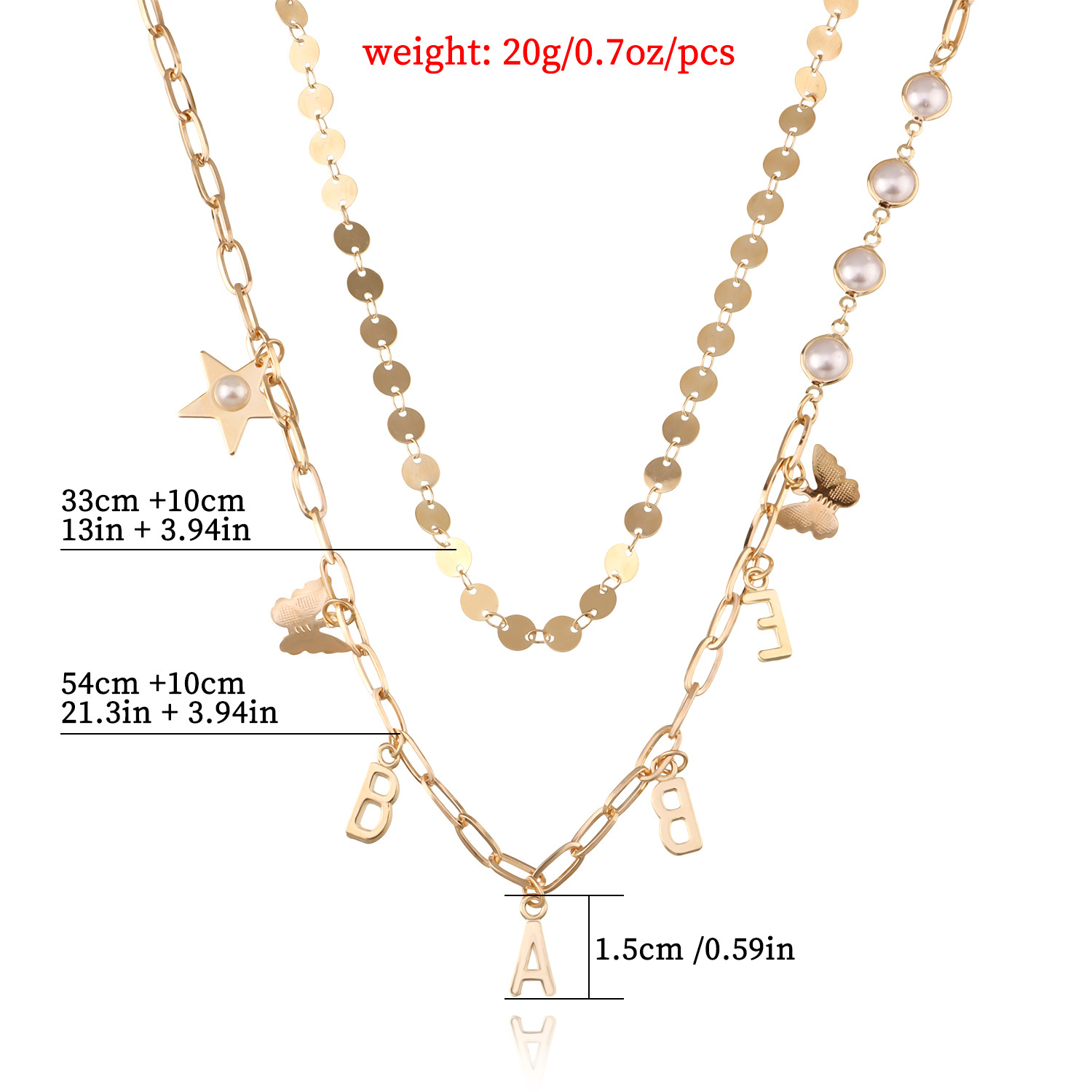 Geometric Trend Multi-layer Letter Star Necklace 2 26ce097b abb3 4d88 9629 93620b4ff1a9 Geometric Trend Multi-layer Letter Star Necklace