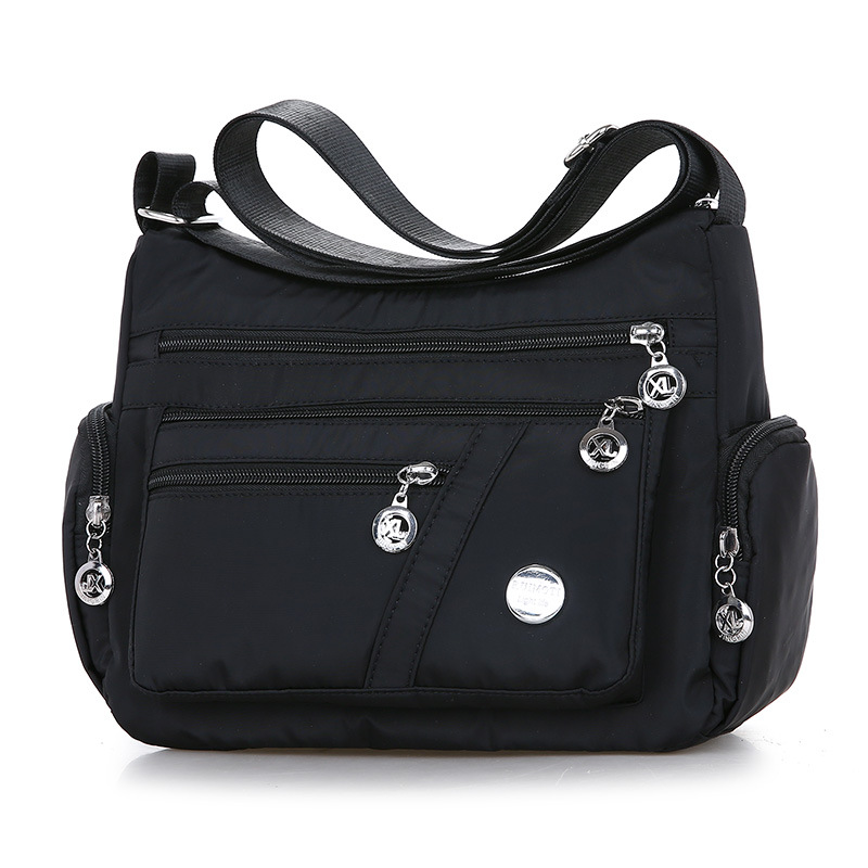 Black Multi-pocket Casual Fashion Shoulder Bag