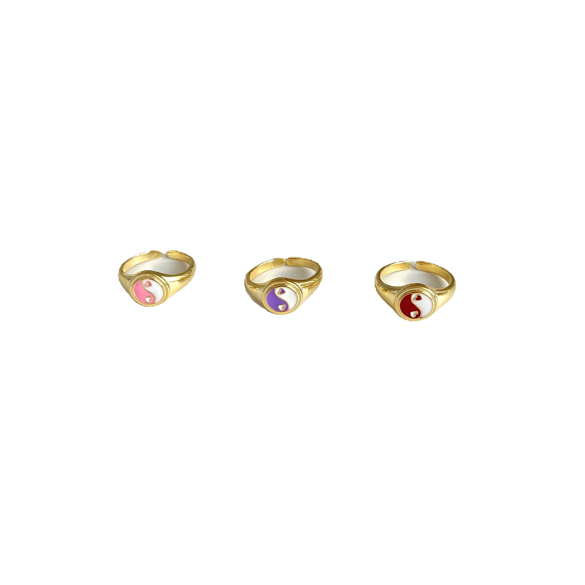 276ab2d2 fe00 4b35 8d1d 3112fdaaa58e Retro Golden Opening Epoxy Fashion Personality Stacking Love Ring