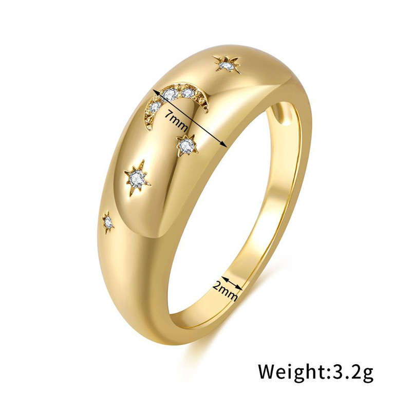 2792fe02 cb06 4d12 9481 d9d0c0b70667 Geometric Pattern Copper Plated Real Gold All-match Ring