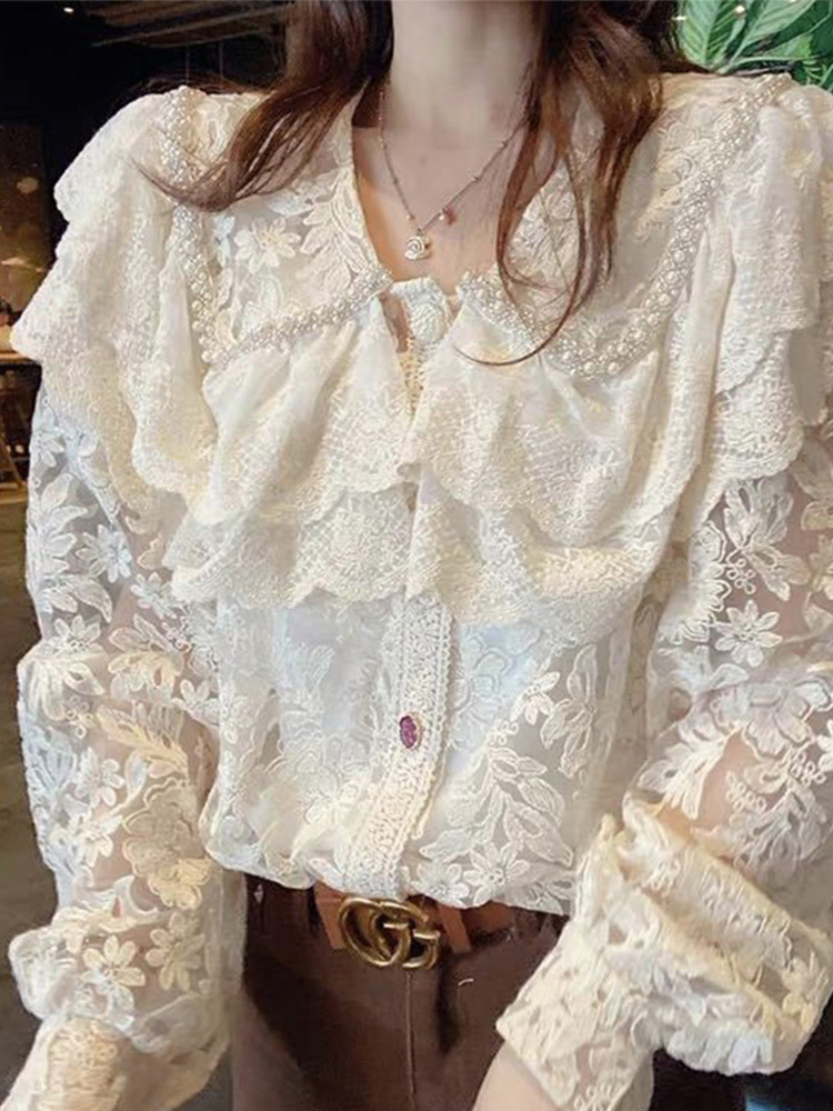 Design Sense Niche Lace Sweet And Chic Blouse