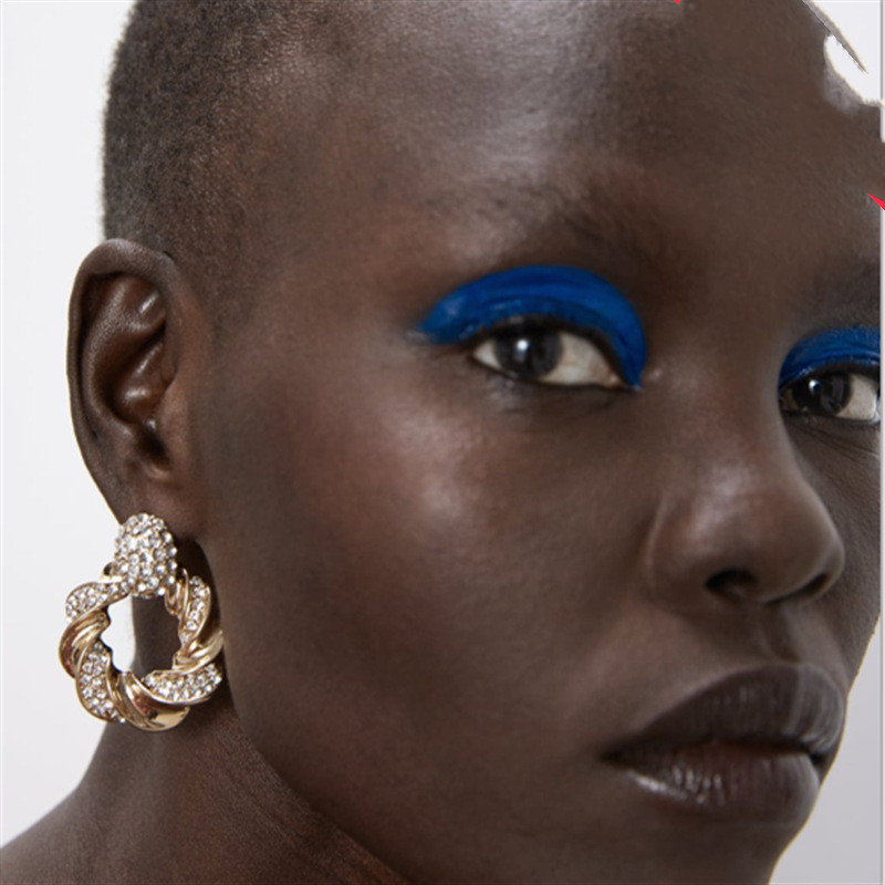 28a85fe8 6b70 4c79 9cd8 2b9a6c00193f Personality Inlaid Earrings Irregular Metal