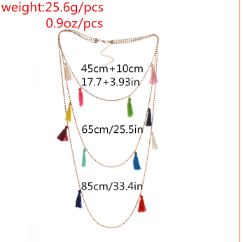 292f2e22 1f3c 4a09 97d8 457f4d2c28dd Colorful Tassel Chain Multilayer Pendant Necklace