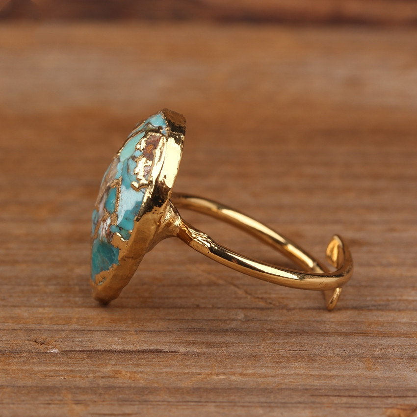 Natural Gold Thread Turquoise Drop Ring 2 297761cf ec17 47f1 93ad 736458fedf6b Natural Gold Thread Turquoise Drop Ring