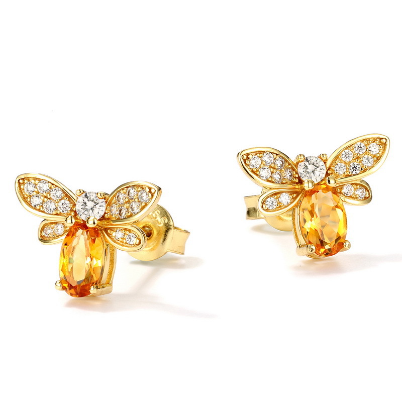 2a873327 9d99 4034 9010 a61baacaea03 Little bee sterling silver gold-plated earrings