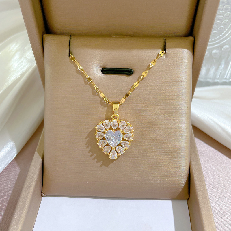 Affordable Luxury Style Elegant Heart Full Diamond Real Gold Plated Necklace 2 2b4cd6ca febb 4fa2 9429 4d18de1a6237 Affordable Luxury Style Elegant Heart Full Diamond Real Gold Plated Necklace
