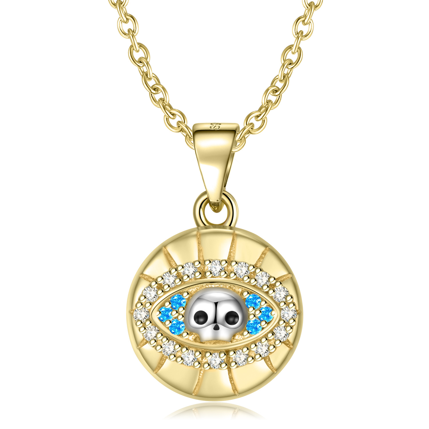 2b7d22e0 1674 406a 921d 96736b6cd12f Skull Eye Necklace Gold Plated Skull Series Diy Necklace 925 Silver
