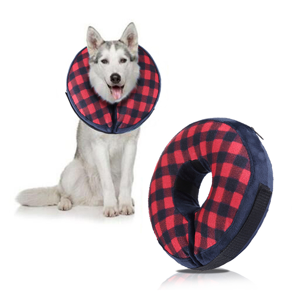 Protective Inflatable Collar for Dogs and Cats Soft Pet Recovery E-Collar Cone