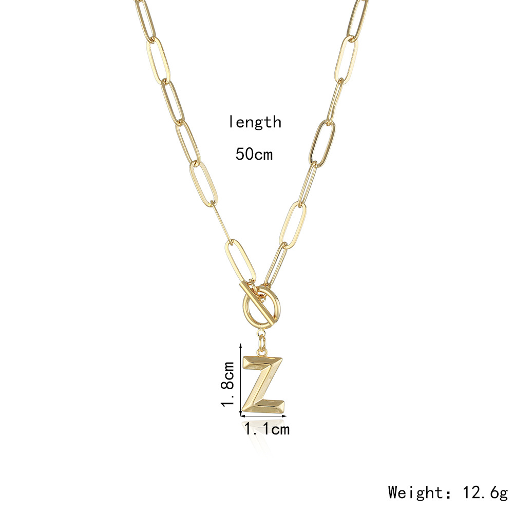 2c4da4e4 2e26 4637 a0dd 6f6ac30f7aed Letter Necklace Real Gold Plated Trend Hip Hop