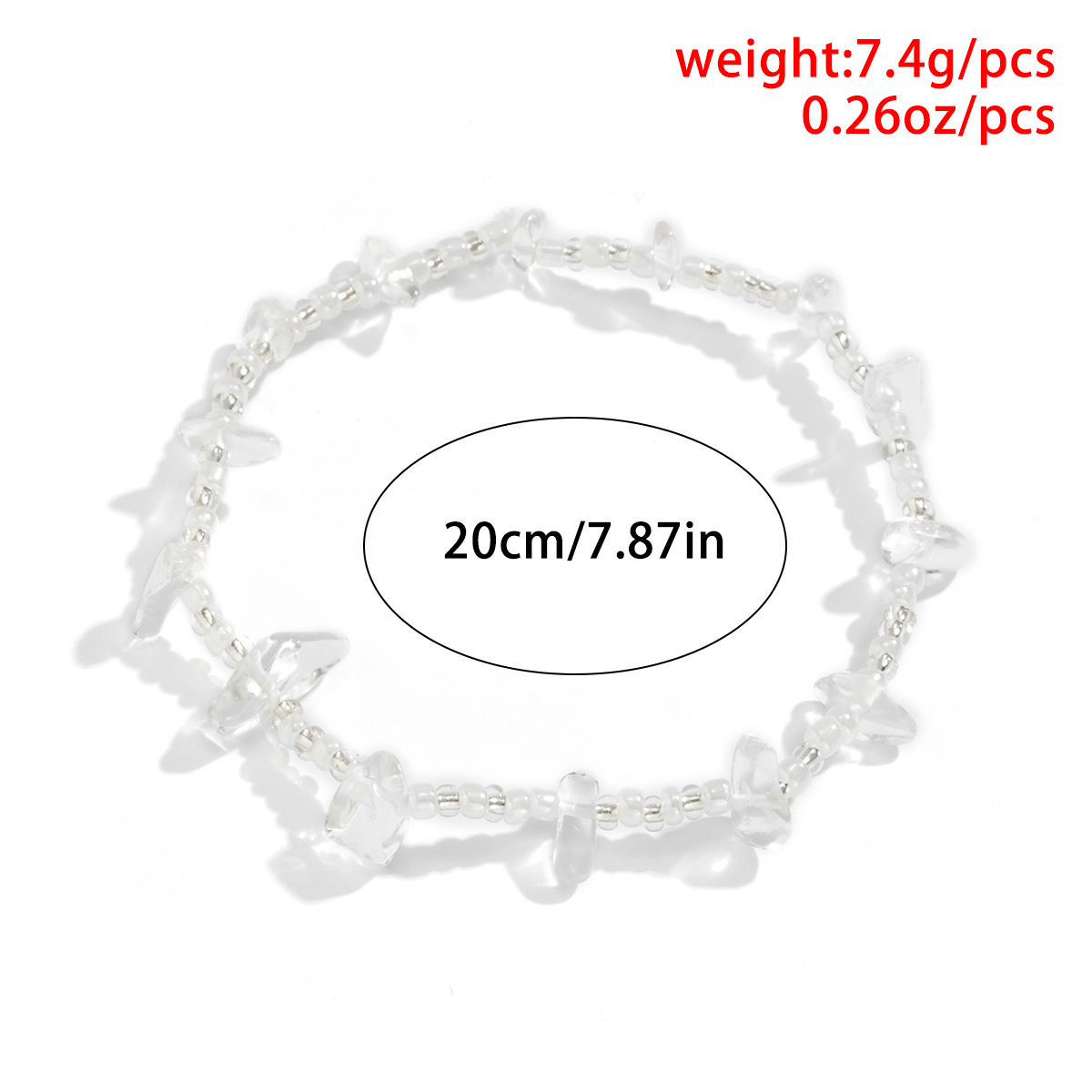 2c7c1036 c87d 42ba a608 a2cb44dddb51 Beach Style Single Layer Trendy Irregular Colored Stone Anklet