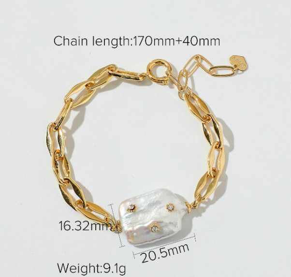 2d664f2d d326 4753 910b 5a12da3b0677 Freshwater Pearl Bracelet Mini Zircon Inlaid Pearl Pendant Gold-plated Bracelet