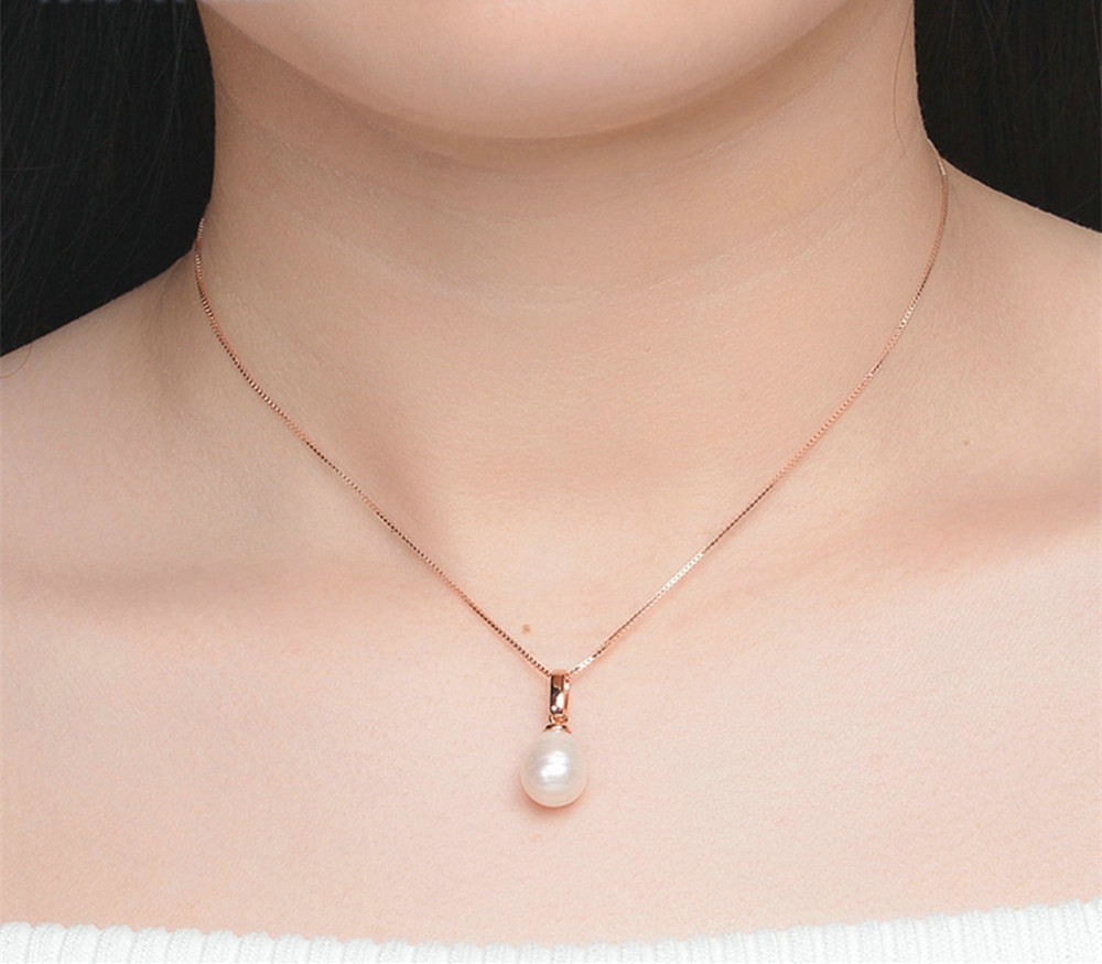2d93981f b469 4741 a22a c82b9bc84955 Natural Freshwater White Pearl Rose Gold Pendant