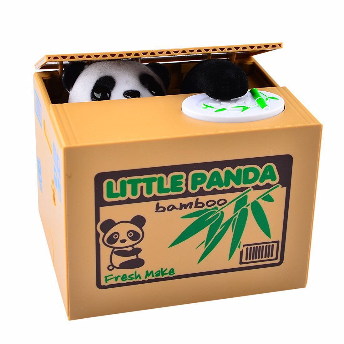 Vintage Little Panda Bamboo Kid Coin Bank - piggy bank toy | Diversi