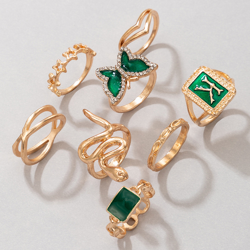 Ring Gold Green K Letter Snake Butterfly 5 2ec40bc2 32e3 45fc 9bb4 51aae762b276 Ring Gold Green K Letter Snake Butterfly
