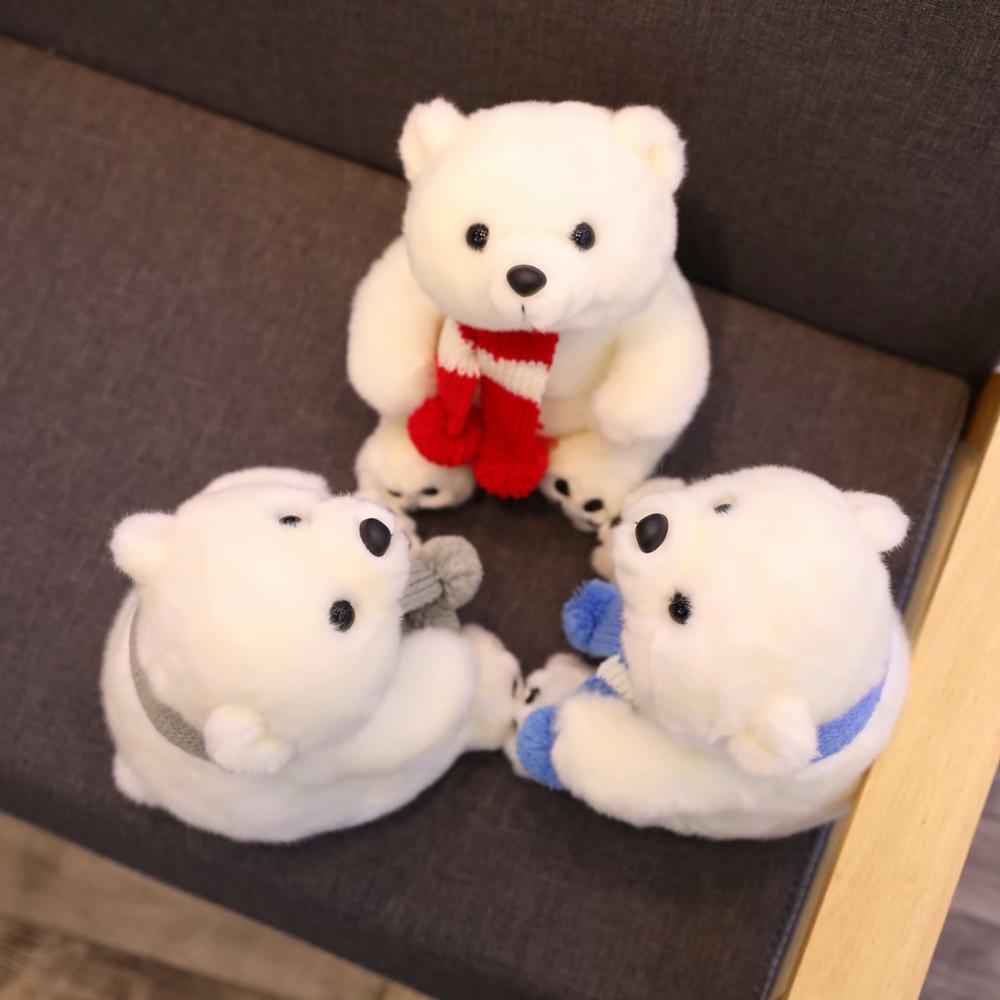 cute scarf polar bear doll plush toy