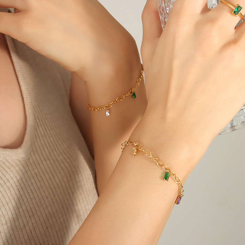 2ef5fb47 739c 43ce a2ca 4e1459b8ebd5 Colorful Fashion Trend Titanium Steel Gold-plated Bracelet