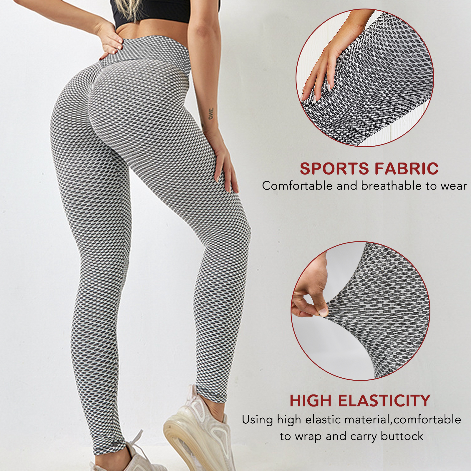 GetUSCart- Lykmera Famous TikTok Leggings, High Waist Yoga Pants for Women,  Booty Bubble Butt Lifting Workout Running Tights