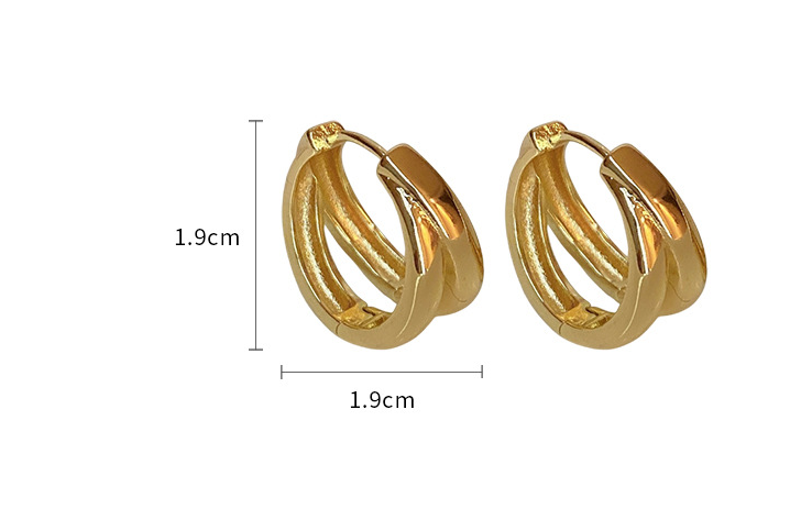 309fd696 fce9 4d6f a6e5 ea6575110ab1 Real Gold Plating Double-layer C-shaped Earring Fashion
