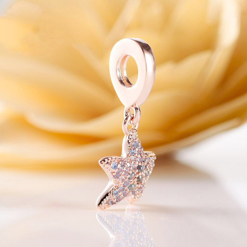30effe21 c029 4853 b0f2 1f0bf69eb2c3 Rose gold sparkling zircon shiny starfish charm
