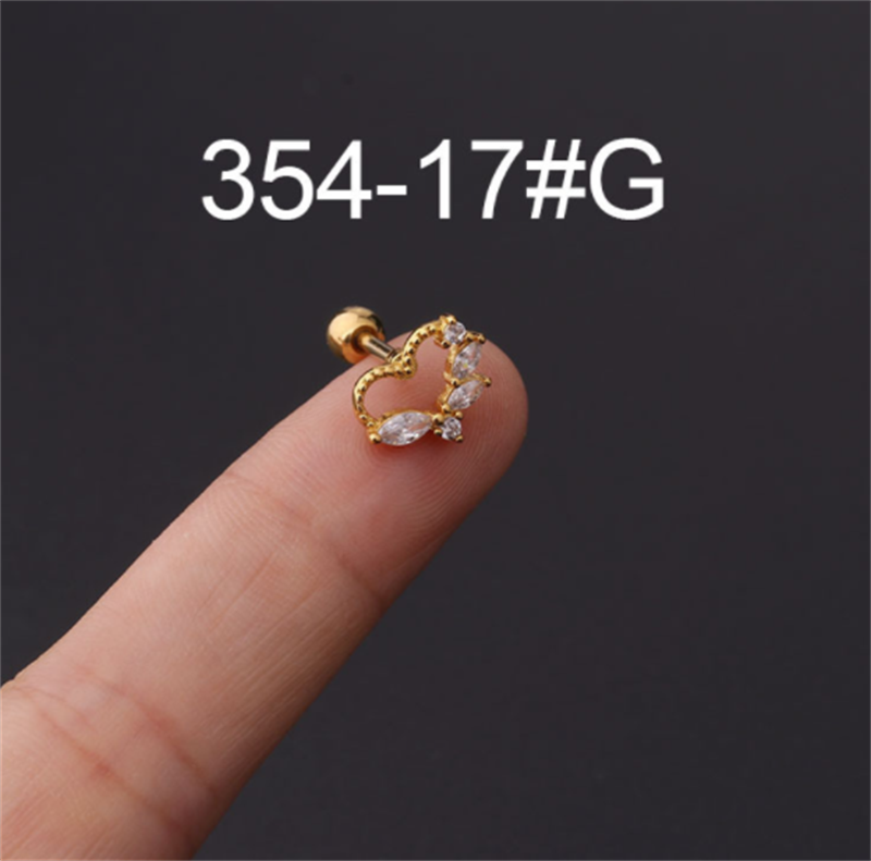 3182cec9 2333 4788 9672 50c1093d492e Stainless Steel Stud Zircon Pierced Earrings