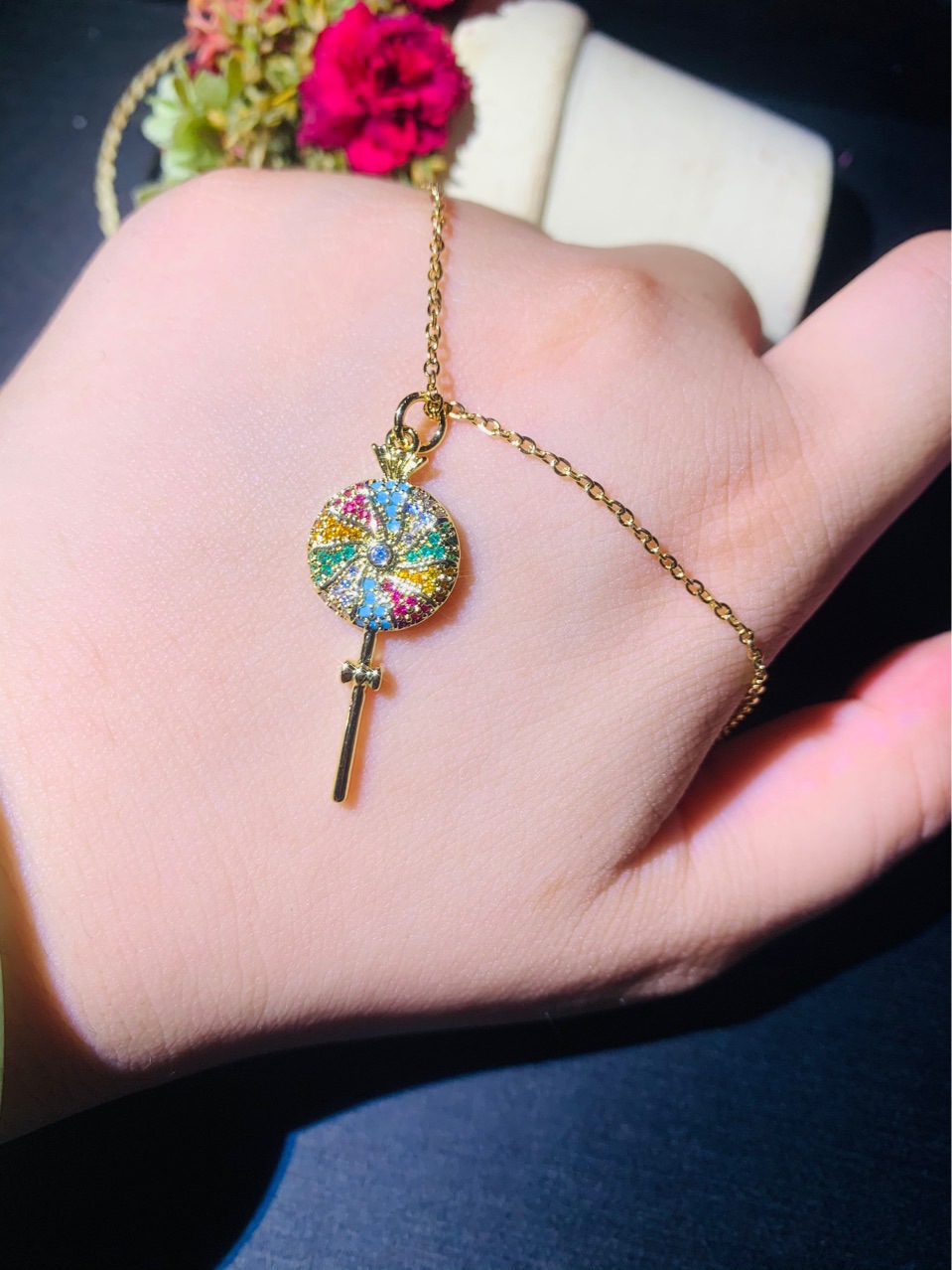 3208efa6 1cfa 4f4e 8f5e cf39ab12053d Colorful Lollipop Sweet And Cute Exquisite Clavicle Chain