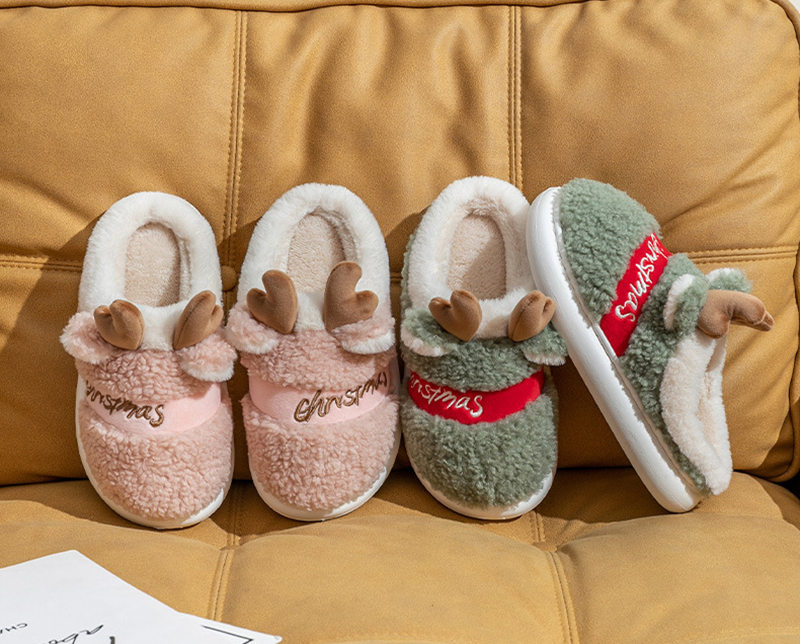 "Warmth and style combined: Christmas Elk Slippers for cozy winter nights. Perfect home comfort." image 2