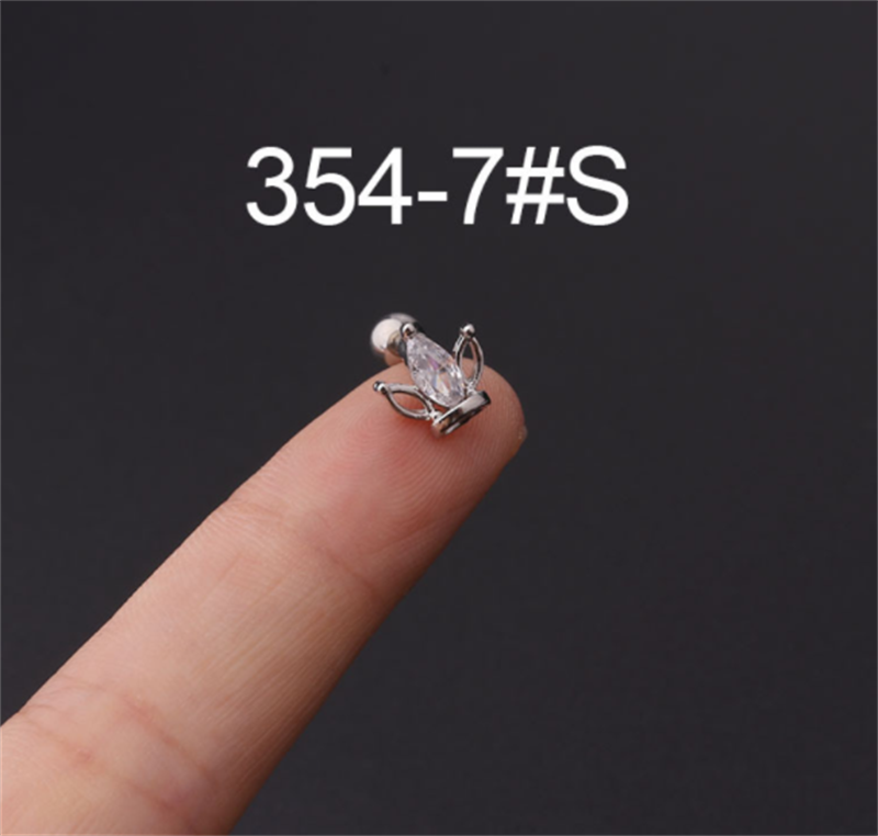3403b95d 30f3 4231 887f fb85aa48bf5c Stainless Steel Stud Zircon Pierced Earrings