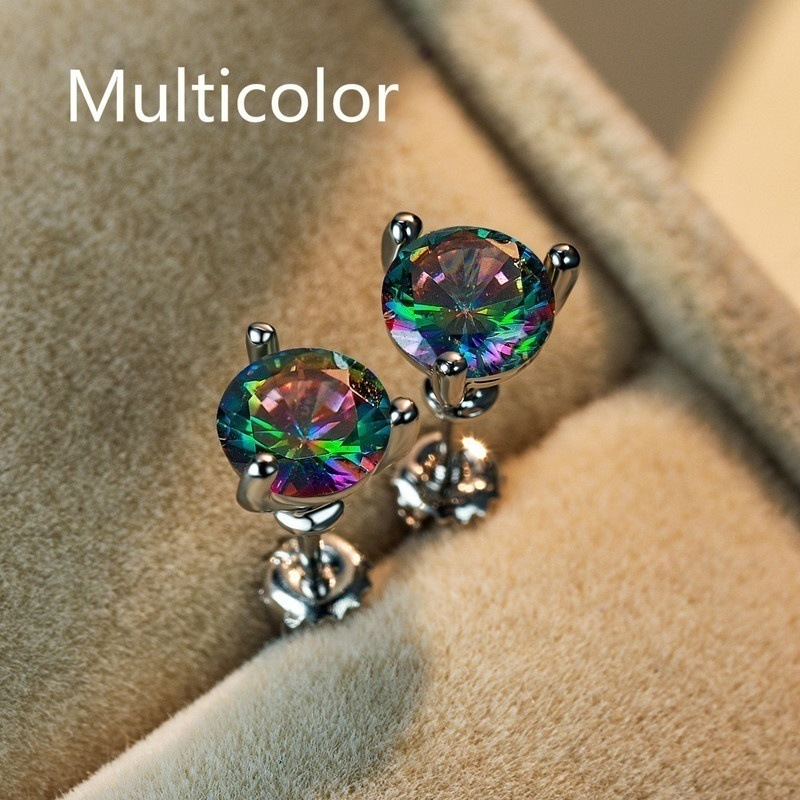 34aea669 d254 4f6e 9d30 53596522f3cf Stud Earrings Men's White Gold 8mm Diamond Three Claw Stud Earrings