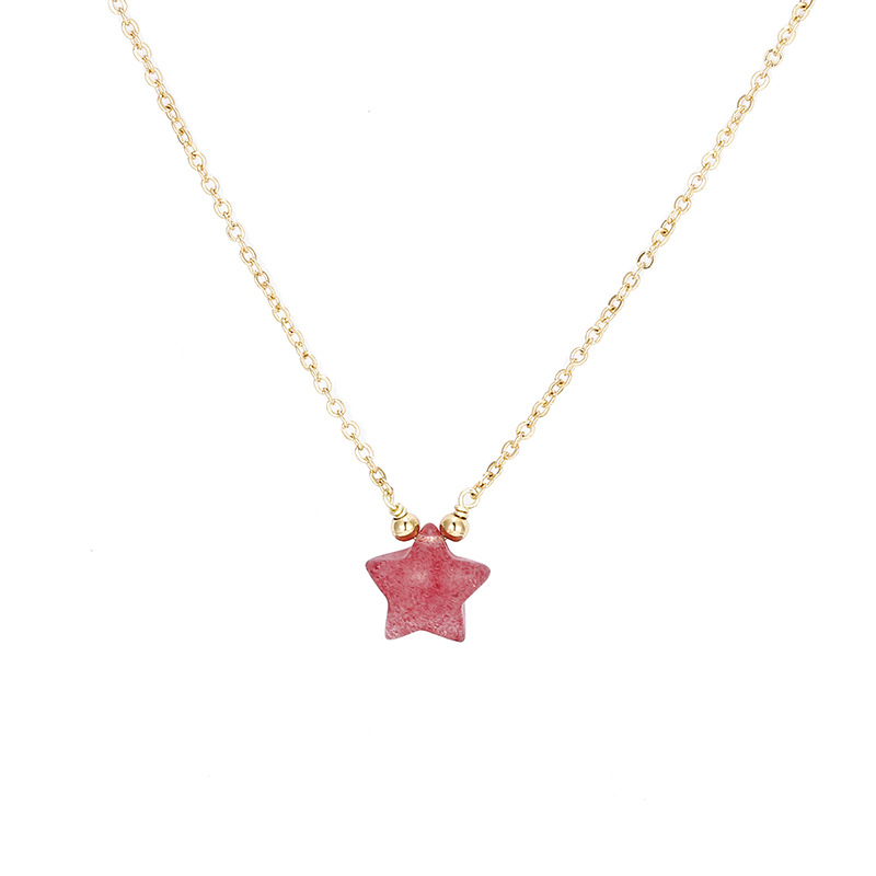 34b4bf20 348c 43f5 a0a2 13574a19f7b5 Crystal Necklace Women's New Strawberry Crystal Five-pointed Star Pendant