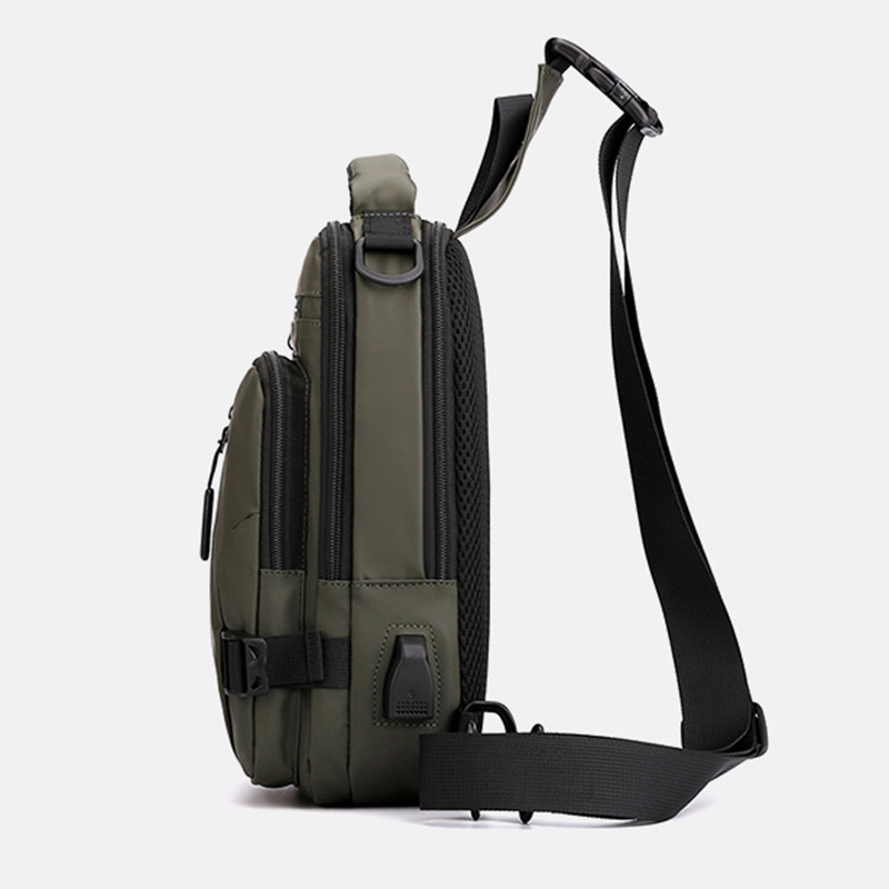 Men Waterproof Usb Charging Port Backpack & Crossbody Bag