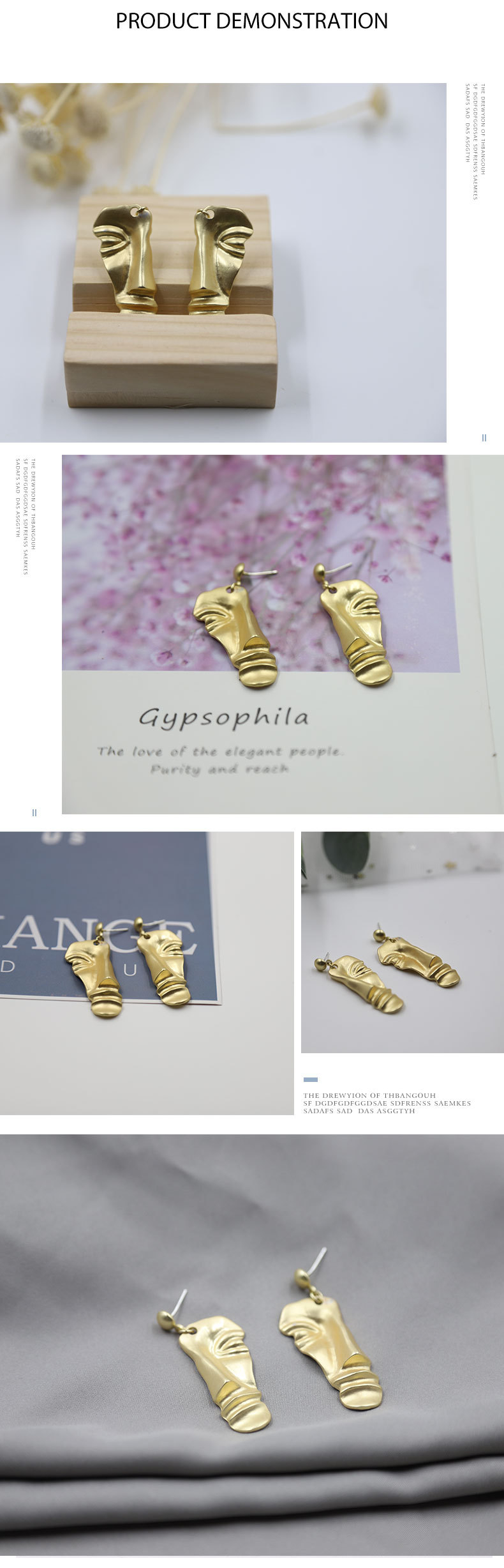 34d08f68 39d6 4ab0 8422 b671b1b7d496 Punk Style European And American Exaggerated Face Personality Matte Retro Earrings