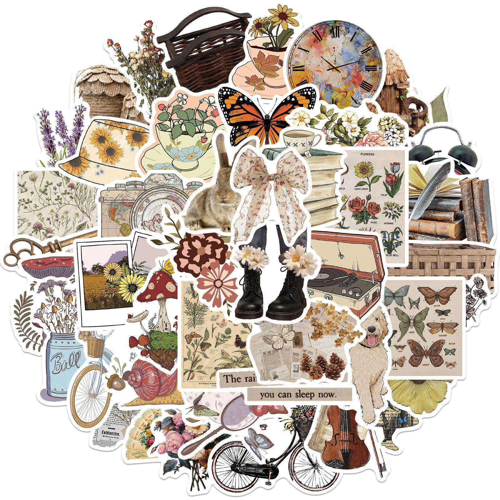 Cute Cottagecore Stickers Pack 50 Pcs 