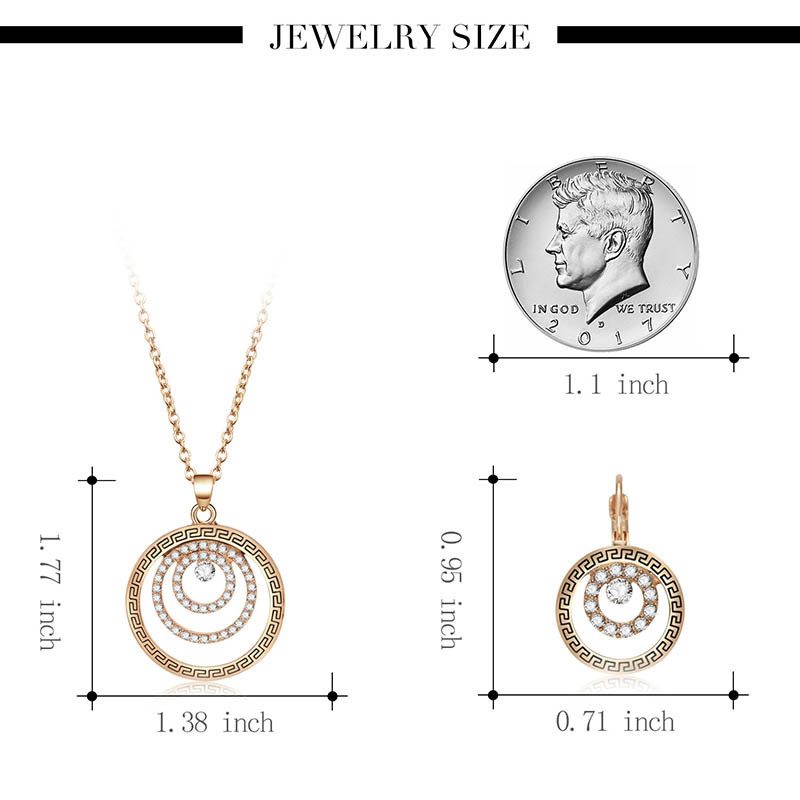 Three-ring Necklace, Two-ring Earrings, European And American Wedding Diamonds 4 3530468f 9b1d 47ed 8f56 acbdae458d6a Three-ring Necklace, Two-ring Earrings, European And American Wedding Diamonds