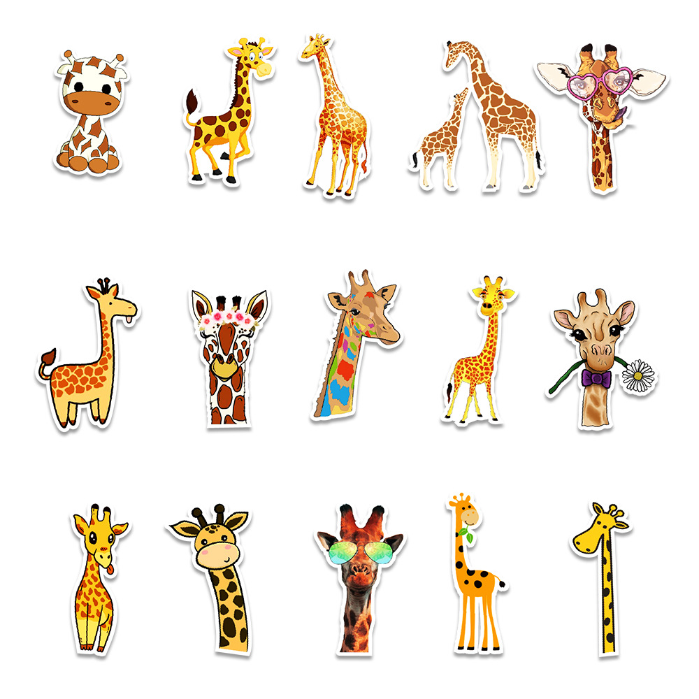 50vnt Animacinių Filmukų „Žirafa“ Lipdukai