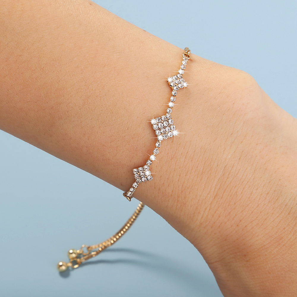 3573701c 26b5 4ccf a070 57b44b078e4a Brass Gold Plated Square Micropaved Zircon Pendant Shrink Brass Bead Bracelet