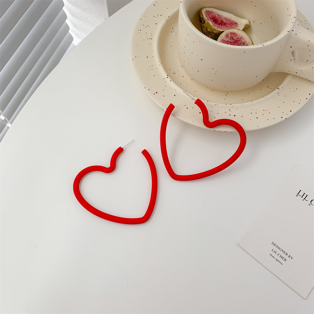 359cfbf6 7bc6 445f ac8e 5f4cfbf5e437 Needle Earrings Korea Ins Temperament Earrings Candy Color Love Acrylic Earrings