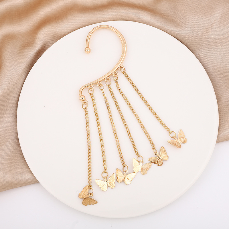 35d16b38 b7e4 4d41 9b2b c813d8be45bc Hollow Women's Geometric Tassel Butterfly Earrings