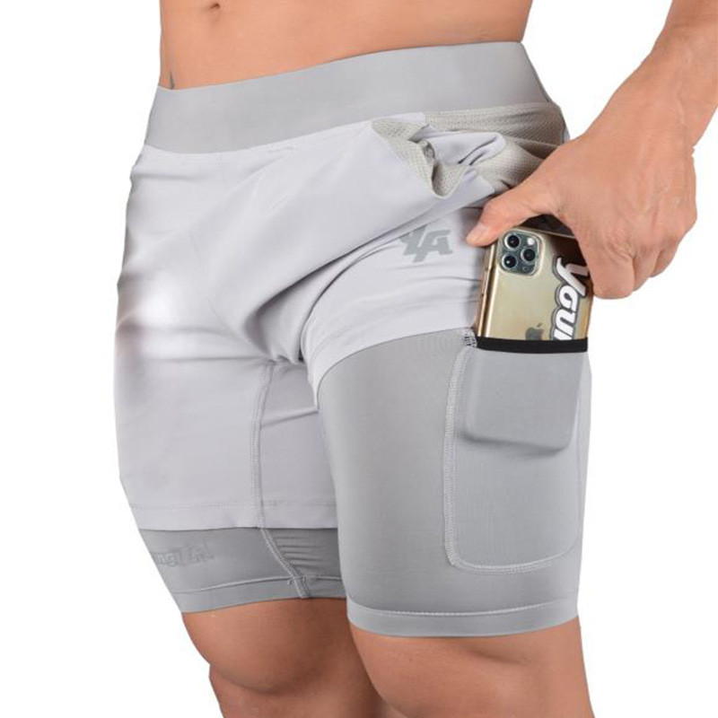 2-in-1 Summer Quick-Dry Running Shorts with Phone Pocket