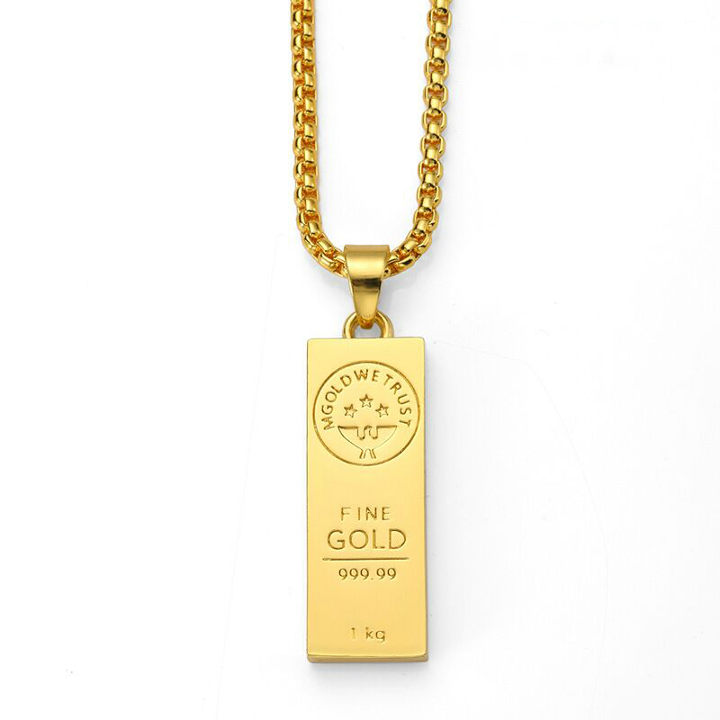 361a78df 92a2 42ae b16b 0719b0c77dc1 Gold Bar Hip Hop Necklace Pendant