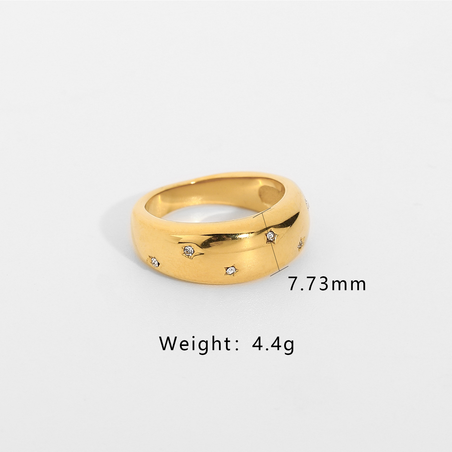 Zircon 18K Gold-plated Stainless Steel INS Net Red Ring 11 3660a59c cdc2 4ab2 827c d94525f9ae49 Zircon 18K Gold-plated Stainless Steel INS Net Red Ring