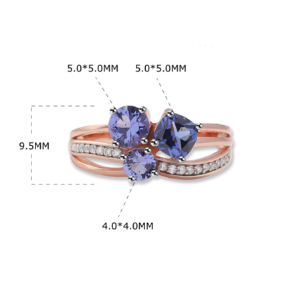quality,q 100 Sterling Silver Tan Sang Rose Gold Color Separation Plating Ring
