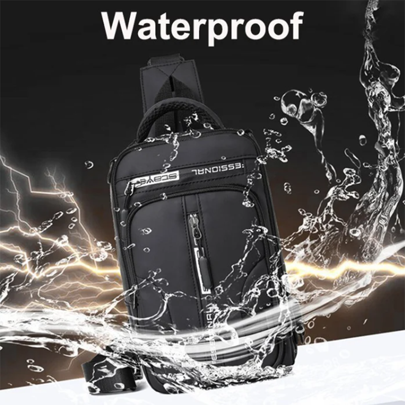 Men Waterproof Usb Charging Port Backpack & Crossbody Bag