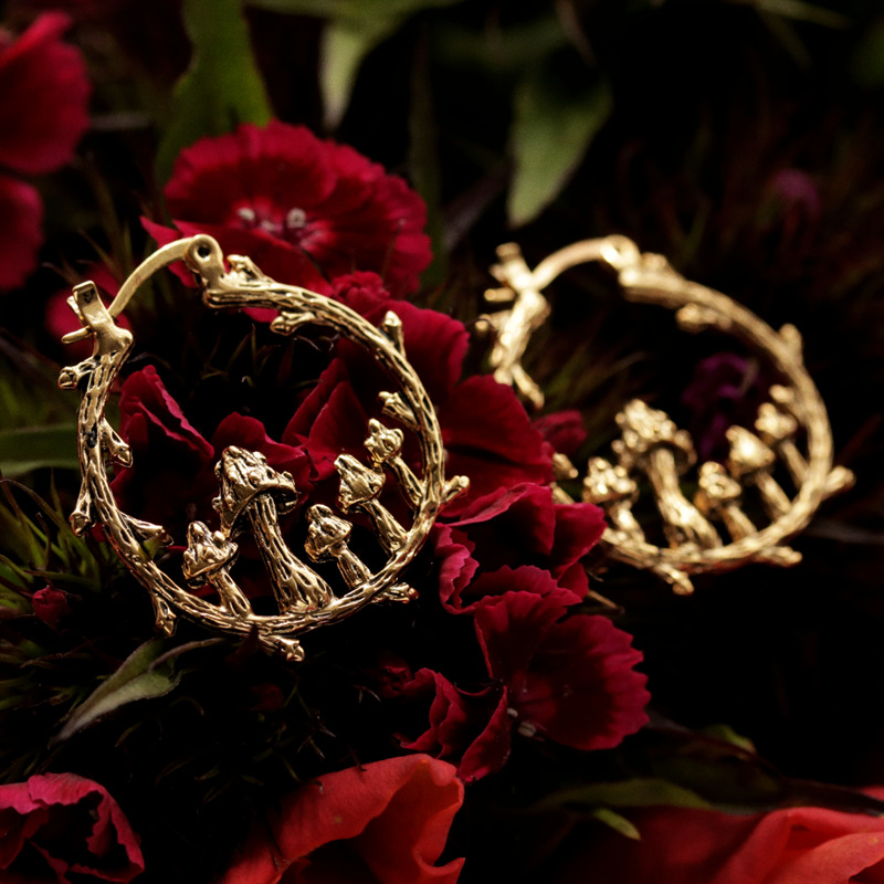 Boho Hoops Trendy Vintage Gold Mushroom Look 2 397668fc 7acd 4436 850d b28851ab7440 Boho Hoops Trendy Vintage Gold Mushroom Look