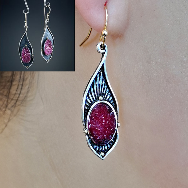 Creative Bird Feather Inlaid Purple Ore Earrings 6 3a9f452b 9d7b 4dc7 b827 1f0a283fc67a Creative Bird Feather Inlaid Purple Ore Earrings