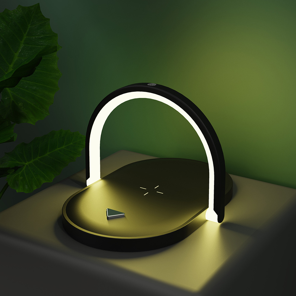 3 In 1 Foldable Wireless Charger with Night Light LED Lamp Bluetooth Speaker 15W High Power Fast Charging 87