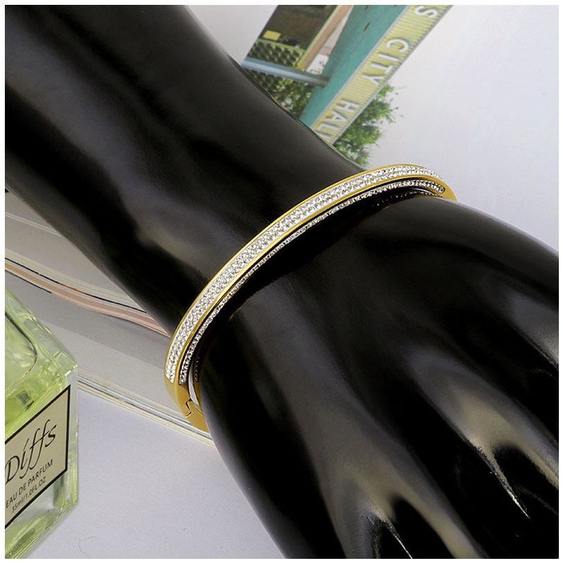 Double Row Drill Zircon Full Star Gold Titanium Steel Bracelet 3 3acd6f80 2cc3 4b15 ac7d f06aa206155c Double Row Drill Zircon Full Star Gold Titanium Steel Bracelet