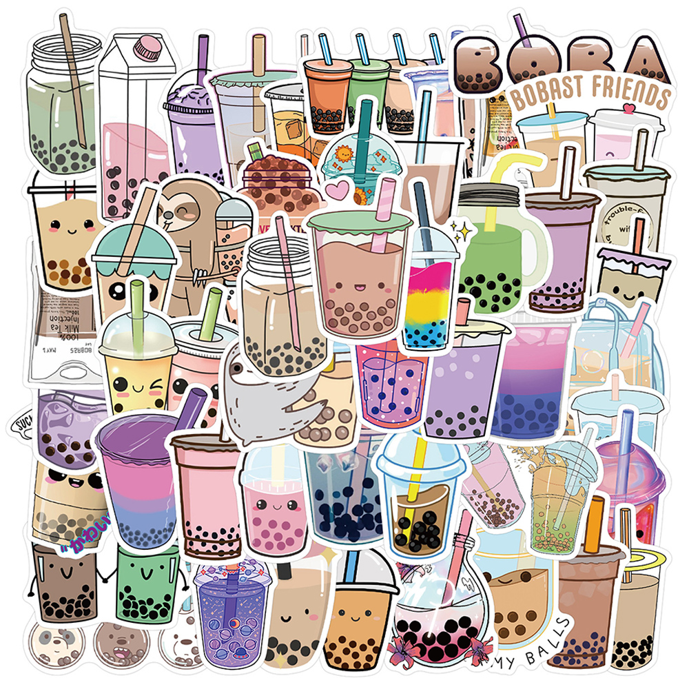 cute Boba Tea Stickers kawaii Bubble Tea Stickers set