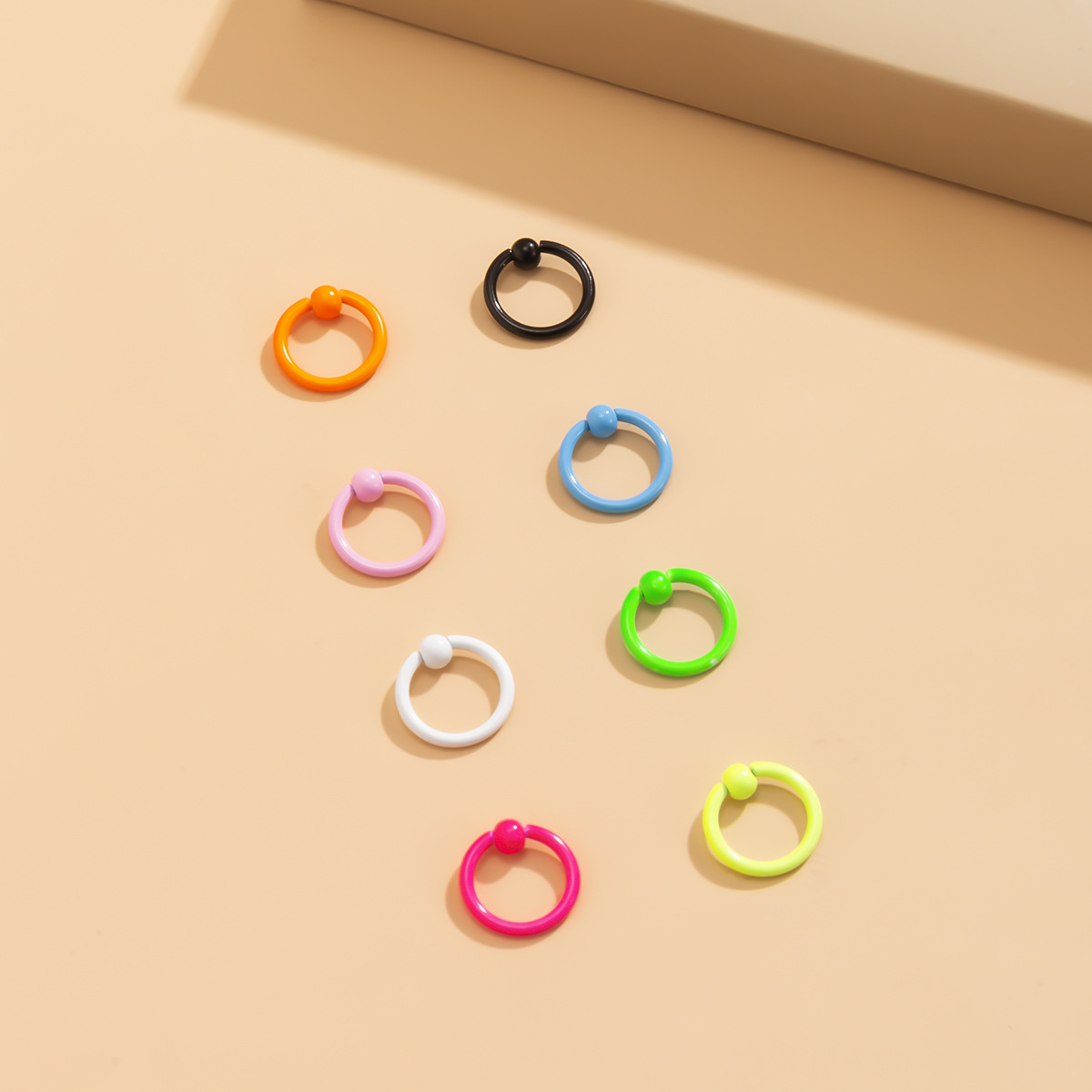 3c82903c 5dd7 44cf 8e21 927457a44d21 Punk Exaggerated Geometric Candy-colored Round Nose Studs